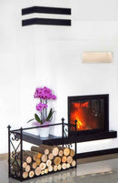 Porte bûches rectangulaire en acier noir "ALDI" 60x90x25 cm