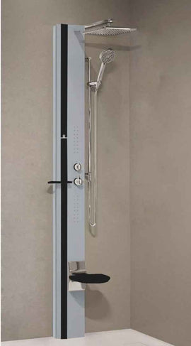 Colonne de douche hydromassante NOVELLINI LINE 1 argent 215 cm