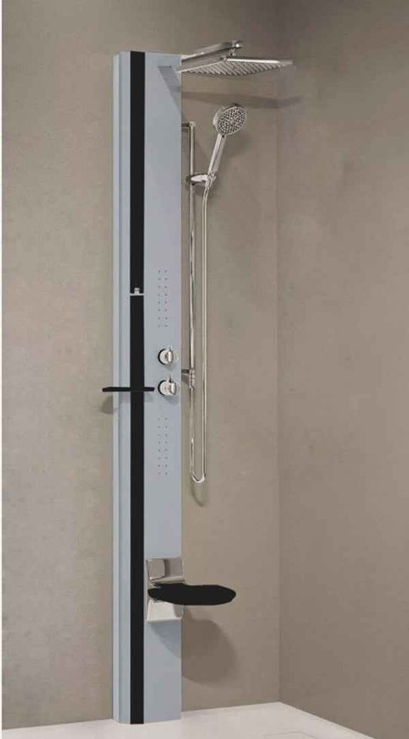 Colonne de douche hydromassante NOVELLINI LINE 1 argent 215 cm