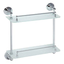 Etagère de douche double murale RETRO en verre 40x42x12 cm