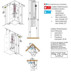Colonne de douche hydromassante NOVELLINI LINE 2 argent 150cm