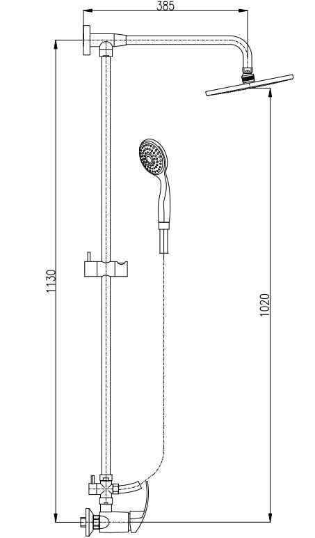 Colonne de douche MISSISSIPPI en laiton chromé