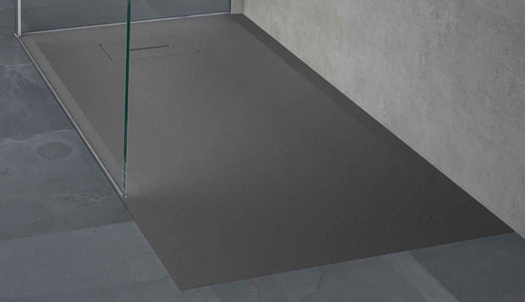 Receveur de douche recoupable NOVELLINI NOVOSOLID gris 120x90 cm