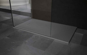 Receveur de douche recoupable NOVELLINI NOVOSOLID gris 140x90 cm