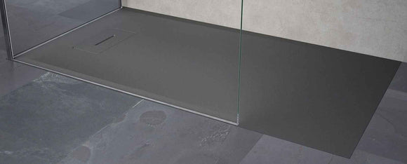 Receveur de douche recoupable NOVELLINI NOVOSOLID gris 180x90 cm