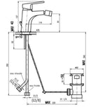 Mitigeur bidet COLORADO en laiton doré noir avec siphon