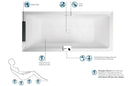 Baignoire rectangulaire NOVELLINI DIVINA avec appui-tête 190x90 cm
