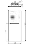 Tête de douche hydro luxe avec cascade anti-calcaire 55x23 cm