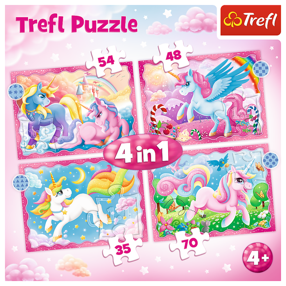 TREFL Puzzle 4 in 1 set Unicorns