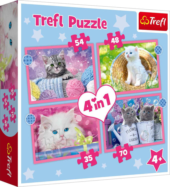 Puzzle TREFL 4 en 1 Chatons