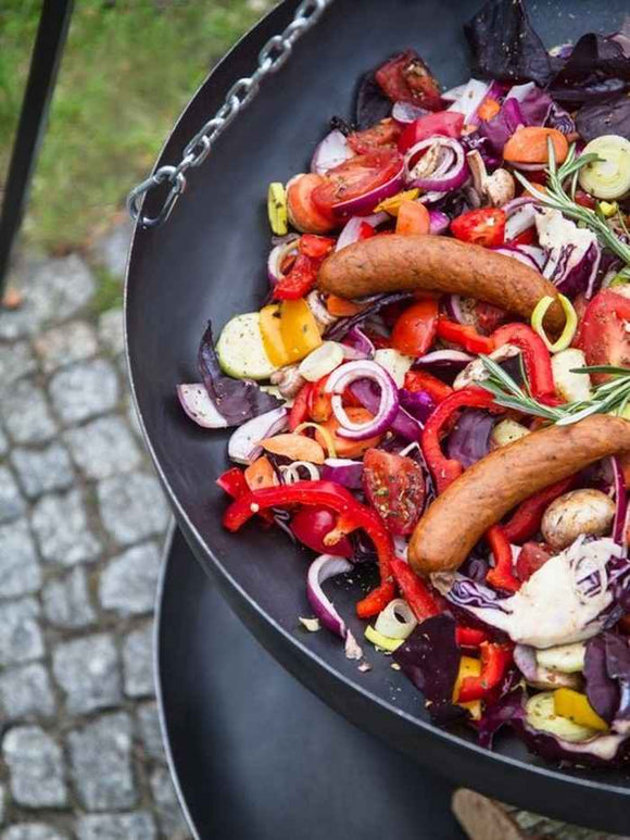 WOK rond spécial pour brasero sur trépied