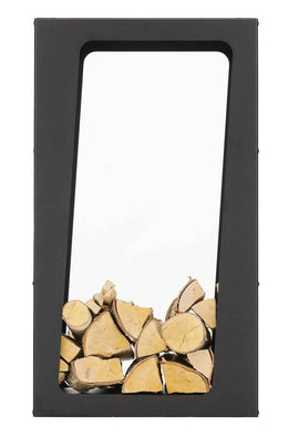 Range bûches CASA en acier noir 51,5 x23,5 x90,5 cm