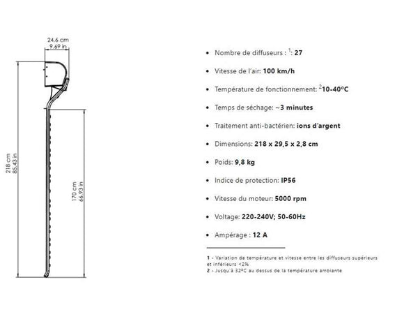 Séchoir corporel pour douche/baignoire VALIRYO®