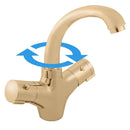 Mitigeur lavabo thermostatique en laiton doré