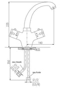 Mitigeur lavabo thermostatique en laiton doré