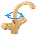 Mitigeur lavabo thermostatique en laiton doré brossé