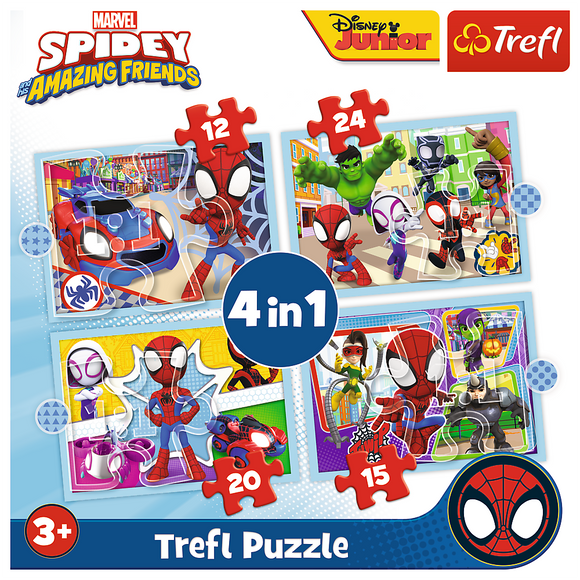 Puzzle - « 4 en 1 (12, 15, 20, 24) » - L'équipe Spiday 34611