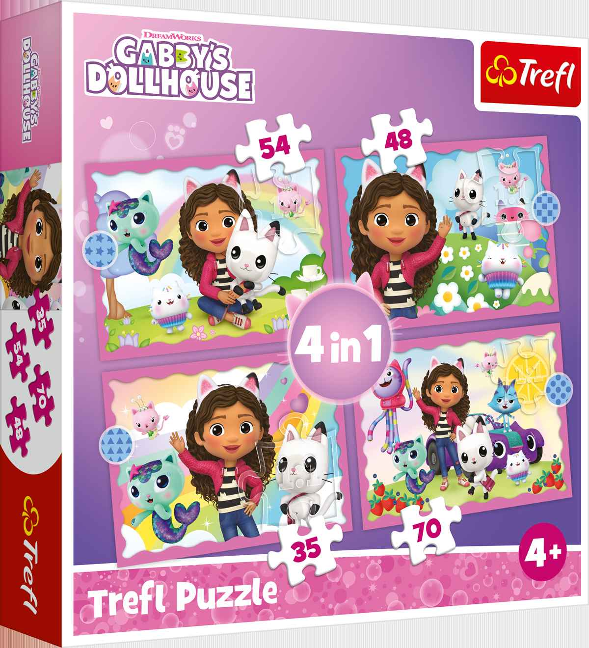 TREFL GABBY'S DOLLHOUSE Ensemble de puzzle 4 en 1