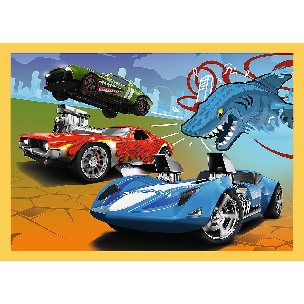 Ensemble de puzzle 4 en 1 trefl hot wheels