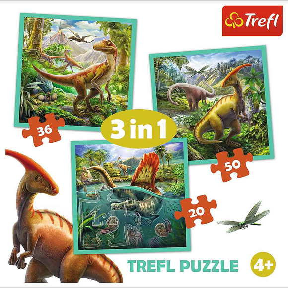 Puzzle TREFL Dinosaures 3 en 1