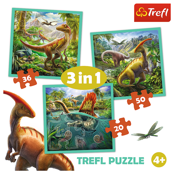Puzzle TREFL Dinosaures 3 en 1