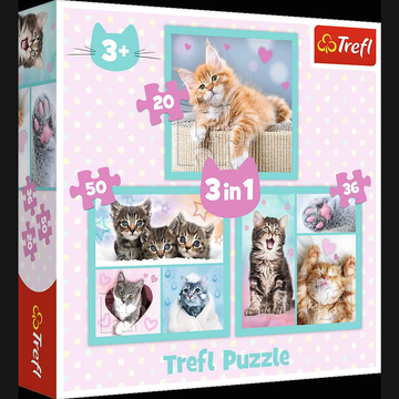 Puzzle TREFL 3 en 1 Chatons
