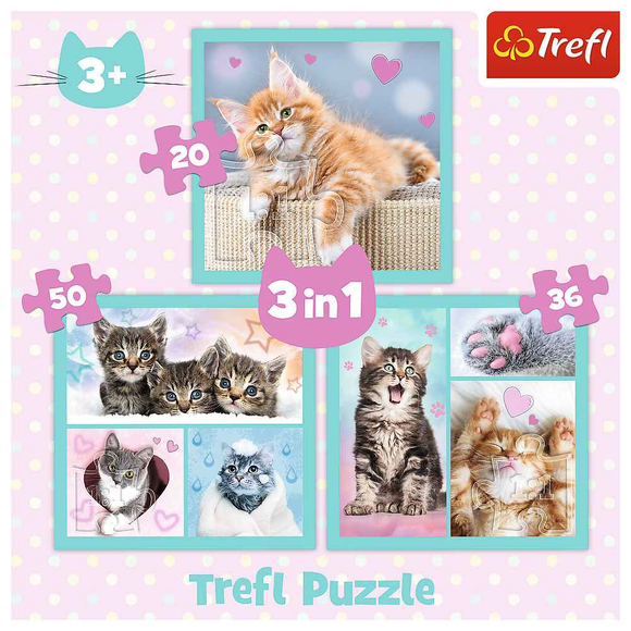 Puzzle TREFL 3 en 1 Chatons