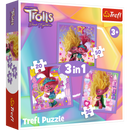 Trefl trolls puzzle 3 en 1 set trolls 3