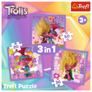 TREFL TROLLS Puzzle 3 en 1 set Trolls 3