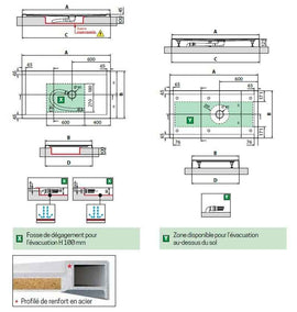 Receveur de douche plat NOVELLINI OLYMPIC PLUS noir 150x70 cm H 4,5cm