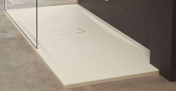 Receveur de douche beige ultraplat recoupable NOVELLINI CUSTOM 100x80 cm H 3,5 cm