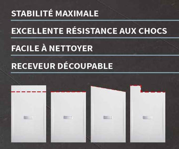 Receveur de douche beige ultraplat recoupable NOVELLINI CUSTOM 180x90 cm H 3,5 cm
