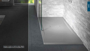 Receveur de douche ultraplat recoupable NOVELLINI CUSTOM gris 100x80 cm H 3,5 cm