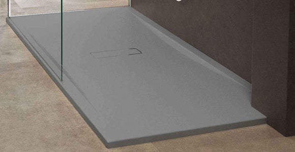 Receveur de douche ultraplat recoupable NOVELLINI CUSTOM gris 120x70 cm H 3,5 cm