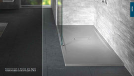 Receveur de douche ultraplat recoupable NOVELLINI CUSTOM gris 140x80 cm H 3,5 cm