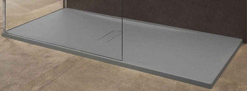 Receveur de douche ultraplat recoupable NOVELLINI CUSTOM gris 160x70 cm H 3,5 cm