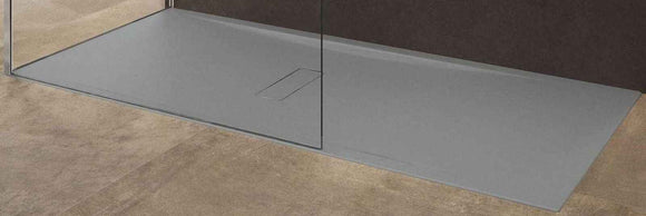 Receveur de douche ultraplat recoupable NOVELLINI CUSTOM gris 160x70 cm H 3,5 cm
