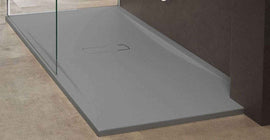 Receveur de douche ultraplat recoupable NOVELLINI CUSTOM gris 160x80 cm H 3,5 cm