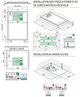 Receveur de douche recoupable NOVELLINI NOVOMATT cappuccino 120x100 cm