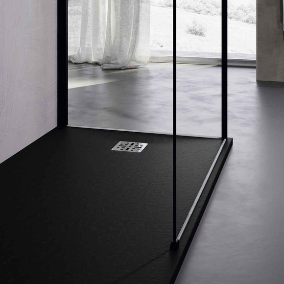 Receveur de douche recoupable NOVELLINI NOVOMATT noir 140x100 cm
