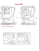 Receveur de douche ¼ de cercle NOVELLINI VICTORY beige 90x90cm H 11,5cm-2