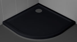Receveur de douche ¼ de cercle NOVELLINI VICTORY noir 80x80 cm H 4,5cm - 0