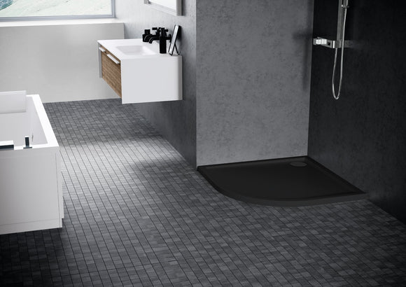 Receveur de douche ¼ de cercle NOVELLINI VICTORY noir 80x80 cm H 4,5cm