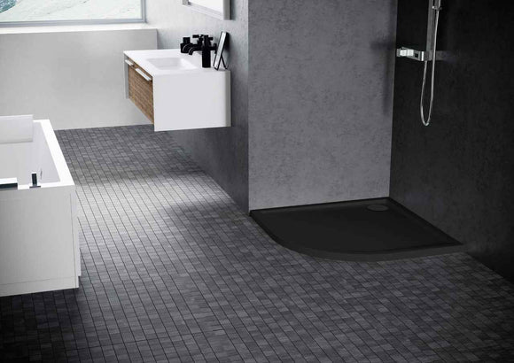 Receveur de douche ¼ de cercle NOVELLINI VICTORY noir 100x100 cm H 4,5cm