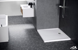 Receveur de douche carré NOVELLINI OLYMPIC blanc 90x90 cm avec bonde H 4,5cm