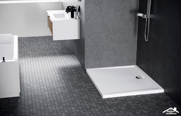 Receveur de douche carré NOVELLINI OLYMPIC blanc 90x90 cm avec bonde H 4,5cm