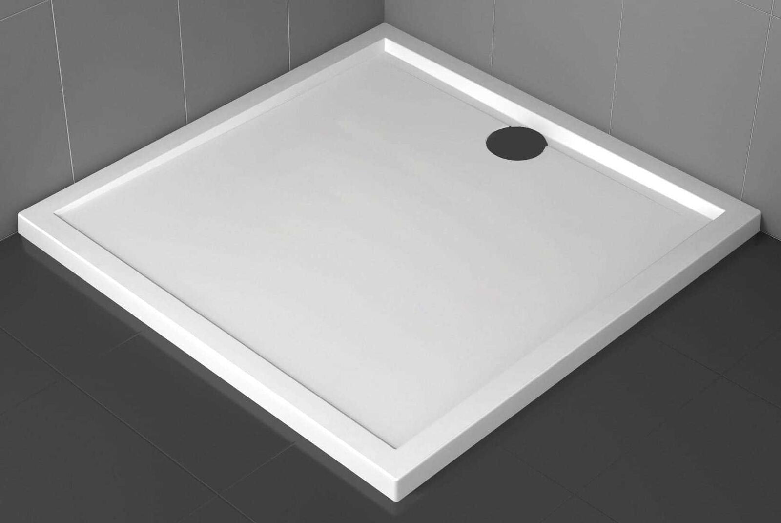 Receveur de douche carré NOVELLINI OLYMPIC blanc 90x90 cm avec bonde H 4,5cm - 0