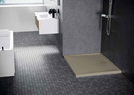 Receveur de douche carré NOVELLINI OLYMPIC beige 100x100 cm avec bonde H 4,5cm