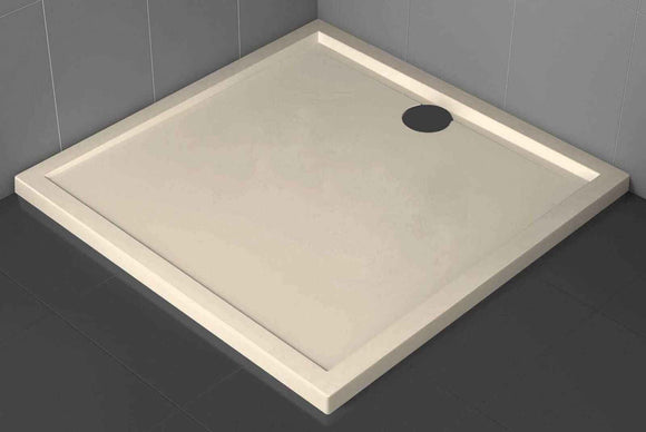 Receveur de douche carré NOVELLINI OLYMPIC beige 100x100 cm avec bonde H 4,5cm