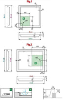Receveur de douche carré NOVELLINI OLYMPIC gris 80x80 cm avec bonde H 4,5cm